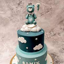 Cute Teddy Bear 1st Birthday Cake Birthday Cake For Baby Girl Liliyum  gambar png