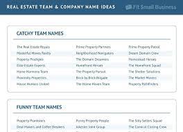 real estate team names exles