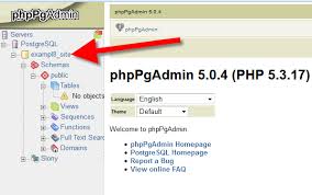 postgresql database using phppgadmin