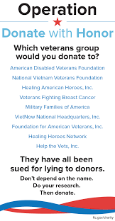 Make a tax deductible gift now to help stop diabetes. Giving To Charities That Help Veterans Ftc Consumer Information