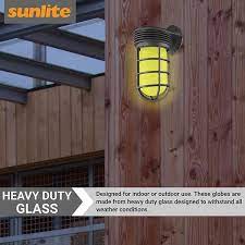 Sunlite 3 In Outdoor Yellow Frosted Glass Shade Replacement For Weather Tight Vapor Proof Fixture