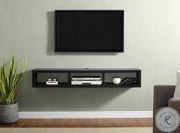 Martin Furniture Shallow Floating Tv Console Black