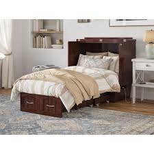 Nantucket Twin Murphy Bed Chest With Charging Station In Walnut
