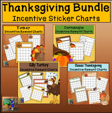 Thanksgiving Turkey Incentive Reward Sticker Charts By
