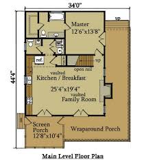 2 bedroom cabin plan with covered porch