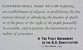 The first 10 amendments form the bill of rights Respecting The 1st Amendment Theu