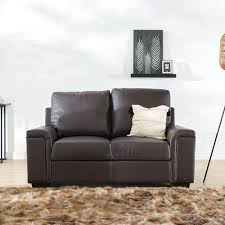 vegas 2 seater half leather sofa