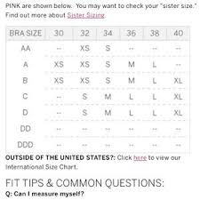 Victoria Secret Pink Clothing Size Chart