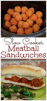 slow cooker meatball sandwiches