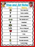 Stop And Jot Anchor Chart Worksheets Teaching Resources Tpt