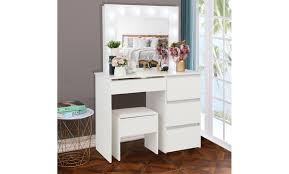 vanity table set with lighted