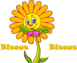 Bisous Bisous avec une fleur - image animée GIF