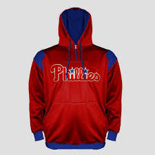 Details About Philadelphia Phillies Quarter Zip Hoodie Xl Tall Red Majestic Athletics Mlb