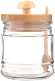 Glass Jar With Wooden Spoon Birch Lid