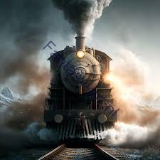 steam engine train artistic rendition