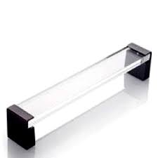 Frosted Glass Door Pull Handle Chrome