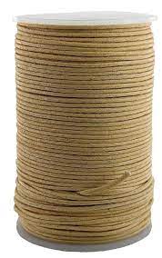 wax cotton cord string 2 mm natural brown