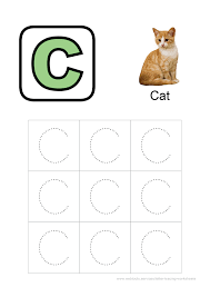 english alphabet c tracing sheets