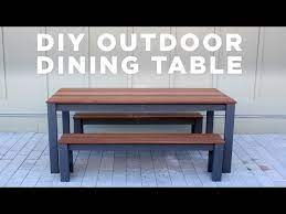 diy modern outdoor table and benches