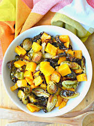 roasted ernut squash and brussels
