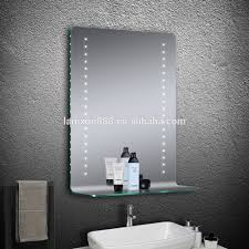 Contemporary Hotel Illuminated Bathroom Mirror With Bending Glass Shelf And Heated Pad Buy Hotel Illuminated Bathroom Mirror Hotel Illuminated