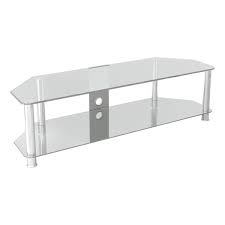 corner glass tv stand with cable