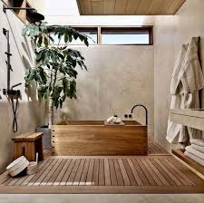 ideas for bathrooms with wooden floors