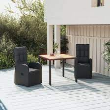 Sitka Poly Rattan 3 Piece Garden Dining