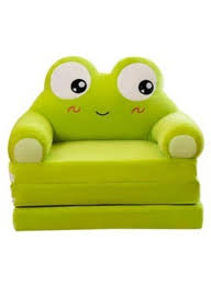 flip open foldable kids sofa green