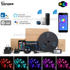 Sonoff L1 Smart Led Light Strip Dimmable Waterproof Wifi Flexible Rgb Strip Lights Work With Alexa Google Home Dance With Music Smart Remote Control Aliexpress