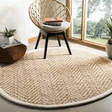 safavieh natural fiber nf264a area rug ivory natural 6 x 6 round