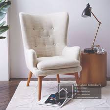 leather white one seater sofa chair