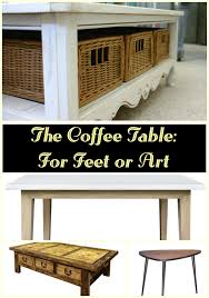 If you're tired of putting your feet up on a hard coffee table with uncomfortable edges, you might enjoy swapping your coffee table for an ottoman. The Coffee Table For Feet Or Art