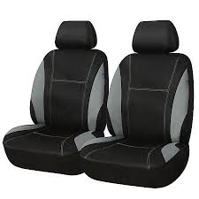 Autocraft Seat Cover Black Grey Neoprene Low Back Universal 2 Pk Ac2026bg