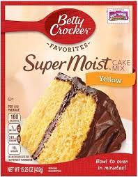 Only 2 ingredients and so yummy! Betty Crocker Super Moist Yellow Cake Mix