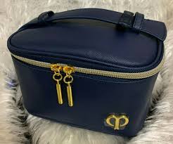 royal blue with logo travel makeup case