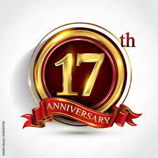 17th anniversary logo with ring and