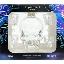 Crystal Head Vodka With 4 Shot Glasses