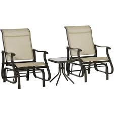 Outsunny 3pcs Outdoor Gliding Chairs W