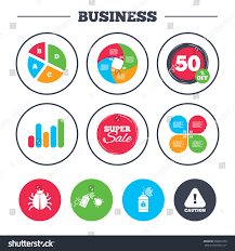 Business Pie Chart Growth Graph Bug Stock Vector Royalty