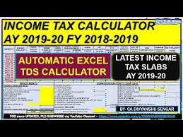 Salary Tds Calculator In Excel For Ay 2019 20 Fy 2018 2019