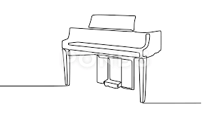 continuous drawing line art of piano