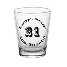 21st birthday shot glass pre printed