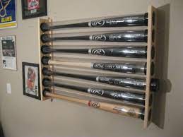 Wood Baseball Bat Display Wall Rack
