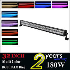 180w 32inch Straight Led Light Bar Rgb Halo Ring Color