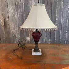 Vintage Purple Amethyst Glass Lamp Base