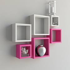 set of 6 nesting square wall shelves