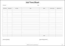 Job Timesheet Excel Template