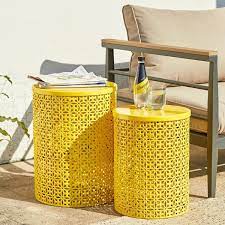 Yellow Garden Stool Or Planter Stand