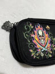 auth ed hardy makeup pouch pencil bag